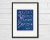 Vancouver Canucks Personalized "As for Me" Art Print