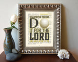 Whatever you do- Volleyball -Colossians 3:23 Bible Page Art Print