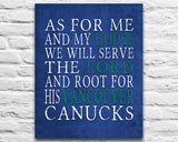 Vancouver Canucks Personalized "As for Me" Art Print