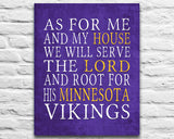 Minnesota Vikings Personalized "As for Me" Art Print