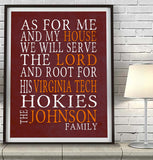 Virginia Tech Hokies Personalized "As for Me" Art Print