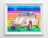 Well Rounded - Vw Volkswagen Bug Beetle- Danny Phillips Fine Art Print, All Sizes