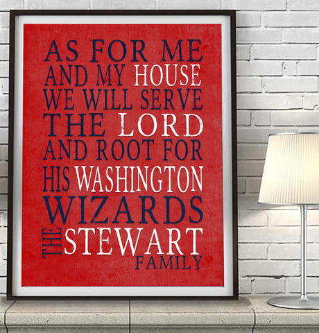 Washington Wizards Personalized "As for Me" Art Print