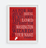 Washington Wizards Personalized "As for Me" Art Print