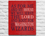 Washington Wizards Personalized "As for Me" Art Print