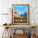Yosemite National Park California Art Print, Adventure Wall Art Decor Poster