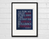 Gonzaga Bulldogs Personalized "As for Me" Art Print